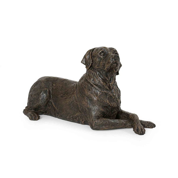 Cast dog urn labrador
