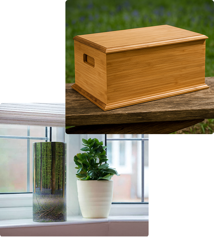 Equine memorial casket and scatter tube