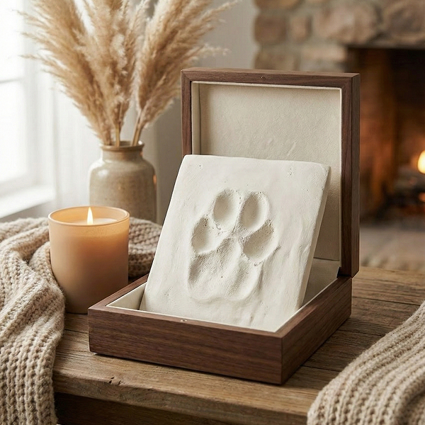 Clay paw print keepsake